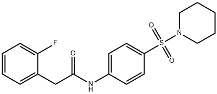 2-(2-fluorophenyl)-N-(4-piperidin-1-ylsulfonylphenyl)acetamide Struktur