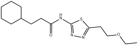 3-cyclohexyl-N-[5-(2-ethoxyethyl)-1,3,4-thiadiazol-2-yl]propanamide Struktur