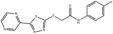 N-(4-methylphenyl)-2-[(5-pyrazin-2-yl-1,3,4-thiadiazol-2-yl)sulfanyl]acetamide Struktur