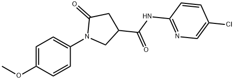 N-(5-chloropyridin-2-yl)-1-(4-methoxyphenyl)-5-oxopyrrolidine-3-carboxamide Struktur