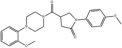 1-(4-methoxyphenyl)-4-[4-(2-methoxyphenyl)piperazine-1-carbonyl]pyrrolidin-2-one Struktur