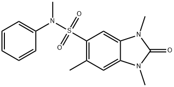 N,1,3,6-tetramethyl-2-oxo-N-phenylbenzimidazole-5-sulfonamide Struktur