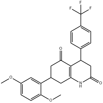 7-(2,5-dimethoxyphenyl)-4-[4-(trifluoromethyl)phenyl]-1,3,4,6,7,8-hexahydroquinoline-2,5-dione Struktur