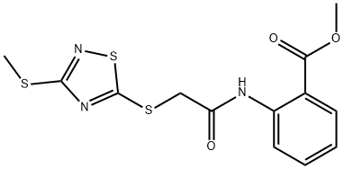 methyl 2-[[2-[(3-methylsulfanyl-1,2,4-thiadiazol-5-yl)sulfanyl]acetyl]amino]benzoate Struktur