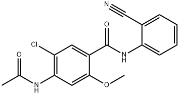 4-acetamido-5-chloro-N-(2-cyanophenyl)-2-methoxybenzamide Struktur