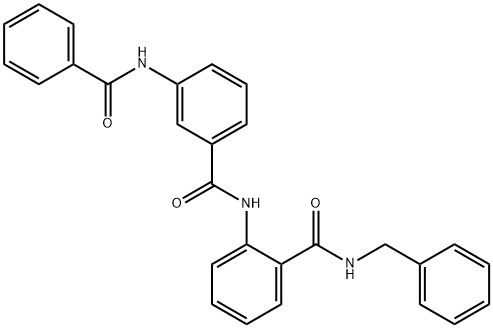 2-[(3-benzamidobenzoyl)amino]-N-benzylbenzamide Struktur