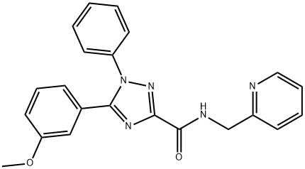 5-(3-methoxyphenyl)-1-phenyl-N-(pyridin-2-ylmethyl)-1,2,4-triazole-3-carboxamide Struktur