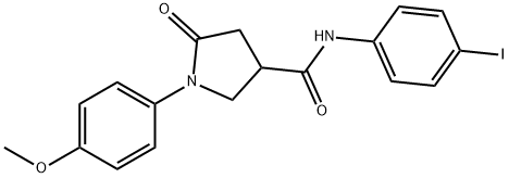 N-(4-iodophenyl)-1-(4-methoxyphenyl)-5-oxopyrrolidine-3-carboxamide Struktur