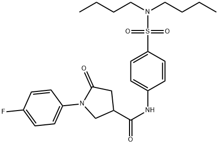 N-[4-(dibutylsulfamoyl)phenyl]-1-(4-fluorophenyl)-5-oxopyrrolidine-3-carboxamide Struktur