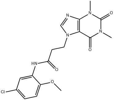 N-(5-chloro-2-methoxyphenyl)-3-(1,3-dimethyl-2,6-dioxopurin-7-yl)propanamide Struktur