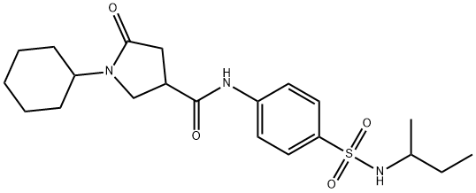 N-[4-(butan-2-ylsulfamoyl)phenyl]-1-cyclohexyl-5-oxopyrrolidine-3-carboxamide Struktur