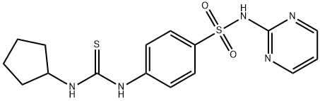 1-cyclopentyl-3-[4-(pyrimidin-2-ylsulfamoyl)phenyl]thiourea Struktur