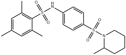 2,4,6-trimethyl-N-[4-(2-methylpiperidin-1-yl)sulfonylphenyl]benzenesulfonamide Struktur