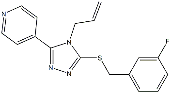 4-[5-[(3-fluorophenyl)methylsulfanyl]-4-prop-2-enyl-1,2,4-triazol-3-yl]pyridine Struktur