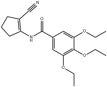 N-(2-cyanocyclopenten-1-yl)-3,4,5-triethoxybenzamide Struktur