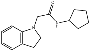 N-cyclopentyl-2-(2,3-dihydroindol-1-yl)acetamide Struktur