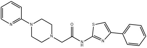 N-(4-phenyl-1,3-thiazol-2-yl)-2-(4-pyridin-2-ylpiperazin-1-yl)acetamide Struktur