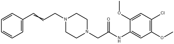 N-(4-chloro-2,5-dimethoxyphenyl)-2-[4-[(E)-3-phenylprop-2-enyl]piperazin-1-yl]acetamide Struktur