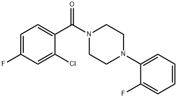 (2-chloro-4-fluorophenyl)-[4-(2-fluorophenyl)piperazin-1-yl]methanone Struktur