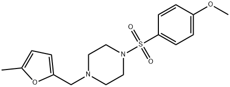 1-(4-methoxyphenyl)sulfonyl-4-[(5-methylfuran-2-yl)methyl]piperazine Struktur