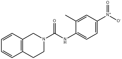 N-(2-methyl-4-nitrophenyl)-3,4-dihydro-1H-isoquinoline-2-carboxamide Struktur