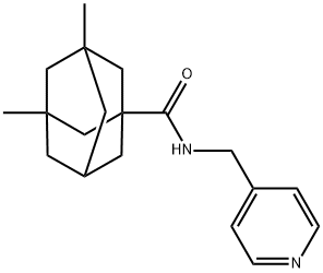 3,5-dimethyl-N-(pyridin-4-ylmethyl)adamantane-1-carboxamide Struktur