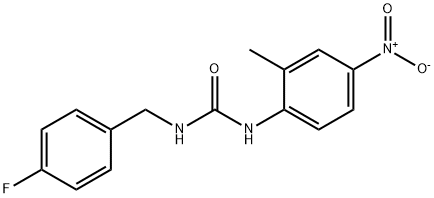 1-[(4-fluorophenyl)methyl]-3-(2-methyl-4-nitrophenyl)urea Struktur