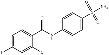 2-chloro-4-fluoro-N-(4-sulfamoylphenyl)benzamide Struktur