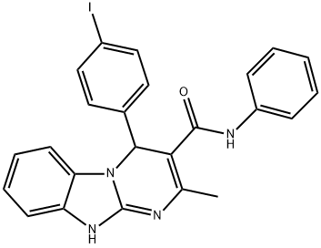 4-(4-iodophenyl)-2-methyl-N-phenyl-1,4-dihydropyrimido[1,2-a]benzimidazole-3-carboxamide Struktur