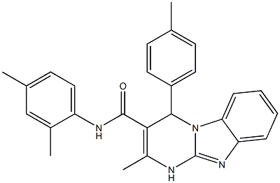 N-(2,4-dimethylphenyl)-2-methyl-4-(4-methylphenyl)-1,4-dihydropyrimido[1,2-a]benzimidazole-3-carboxamide Struktur