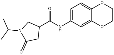 N-(2,3-dihydro-1,4-benzodioxin-6-yl)-5-oxo-1-propan-2-ylpyrrolidine-3-carboxamide Struktur