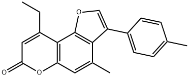 9-ethyl-4-methyl-3-(4-methylphenyl)furo[2,3-f]chromen-7-one Struktur