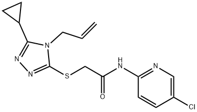 N-(5-chloropyridin-2-yl)-2-[(5-cyclopropyl-4-prop-2-enyl-1,2,4-triazol-3-yl)sulfanyl]acetamide Struktur