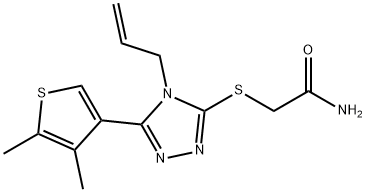 2-[[5-(4,5-dimethylthiophen-3-yl)-4-prop-2-enyl-1,2,4-triazol-3-yl]sulfanyl]acetamide Struktur