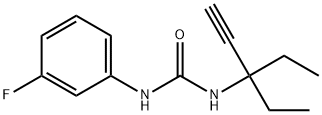 1-(3-ethylpent-1-yn-3-yl)-3-(3-fluorophenyl)urea Struktur