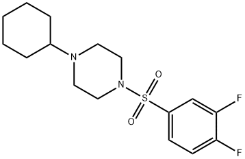 1-cyclohexyl-4-(3,4-difluorophenyl)sulfonylpiperazine Struktur