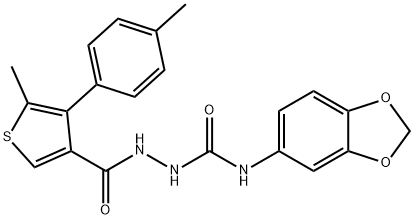 1-(1,3-benzodioxol-5-yl)-3-[[5-methyl-4-(4-methylphenyl)thiophene-3-carbonyl]amino]urea Structure