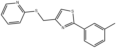 2-(3-methylphenyl)-4-(pyridin-2-ylsulfanylmethyl)-1,3-thiazole Struktur