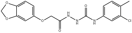 1-[[2-(1,3-benzodioxol-5-yloxy)acetyl]amino]-3-(3-chloro-4-methylphenyl)urea Struktur