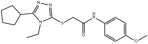 2-[(5-cyclopentyl-4-ethyl-1,2,4-triazol-3-yl)sulfanyl]-N-(4-methoxyphenyl)acetamide Struktur