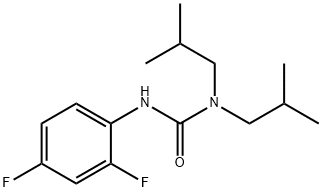 3-(2,4-difluorophenyl)-1,1-bis(2-methylpropyl)urea Struktur