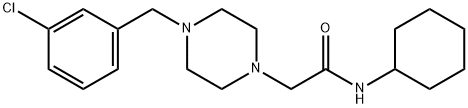 2-[4-[(3-chlorophenyl)methyl]piperazin-1-yl]-N-cyclohexylacetamide Struktur