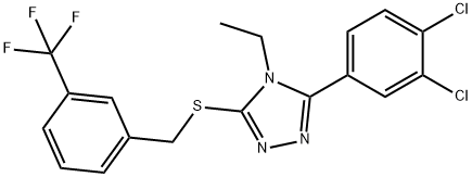 3-(3,4-dichlorophenyl)-4-ethyl-5-[[3-(trifluoromethyl)phenyl]methylsulfanyl]-1,2,4-triazole Struktur