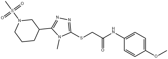 N-(4-methoxyphenyl)-2-[[4-methyl-5-(1-methylsulfonylpiperidin-3-yl)-1,2,4-triazol-3-yl]sulfanyl]acetamide Struktur