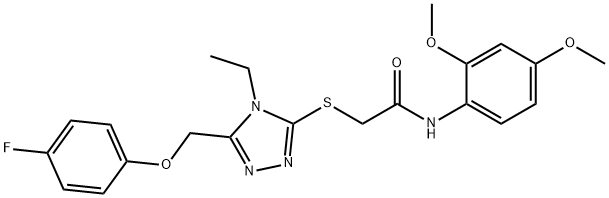 N-(2,4-dimethoxyphenyl)-2-[[4-ethyl-5-[(4-fluorophenoxy)methyl]-1,2,4-triazol-3-yl]sulfanyl]acetamide Struktur