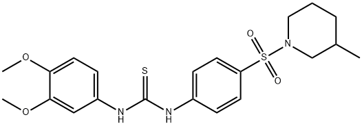 1-(3,4-dimethoxyphenyl)-3-[4-(3-methylpiperidin-1-yl)sulfonylphenyl]thiourea Struktur