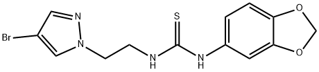 1-(1,3-benzodioxol-5-yl)-3-[2-(4-bromopyrazol-1-yl)ethyl]thiourea Struktur