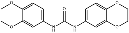 1-(2,3-dihydro-1,4-benzodioxin-6-yl)-3-(3,4-dimethoxyphenyl)urea Struktur