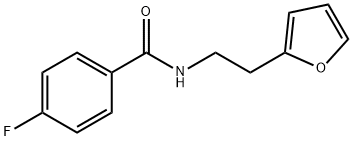 4-fluoro-N-[2-(furan-2-yl)ethyl]benzamide Struktur