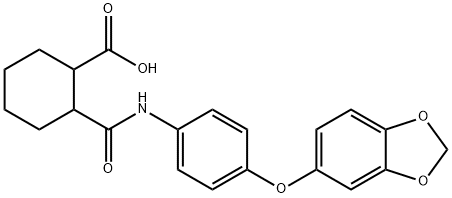 2-[[4-(1,3-benzodioxol-5-yloxy)phenyl]carbamoyl]cyclohexane-1-carboxylic acid Struktur